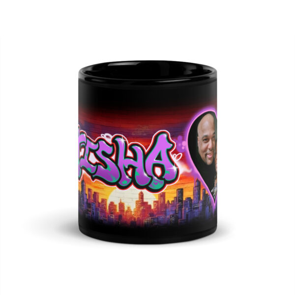 Latisha Black Glossy Mug - Image 4