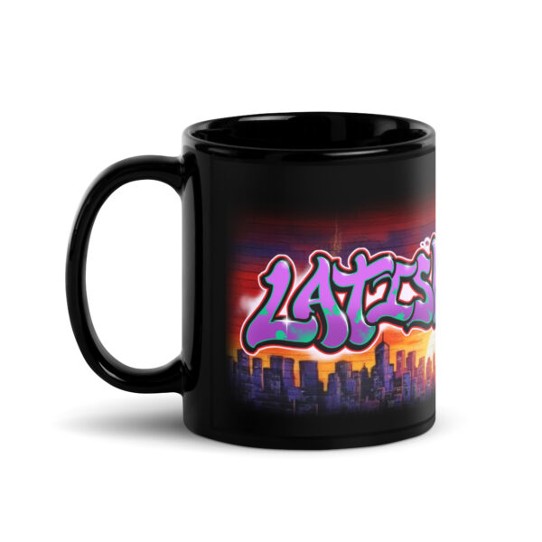 Latisha Black Glossy Mug - Image 2