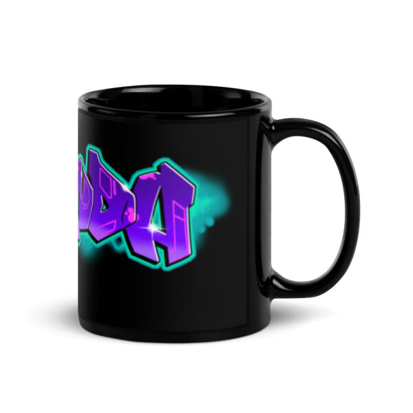 Melinda Black Glossy Mug - Image 3