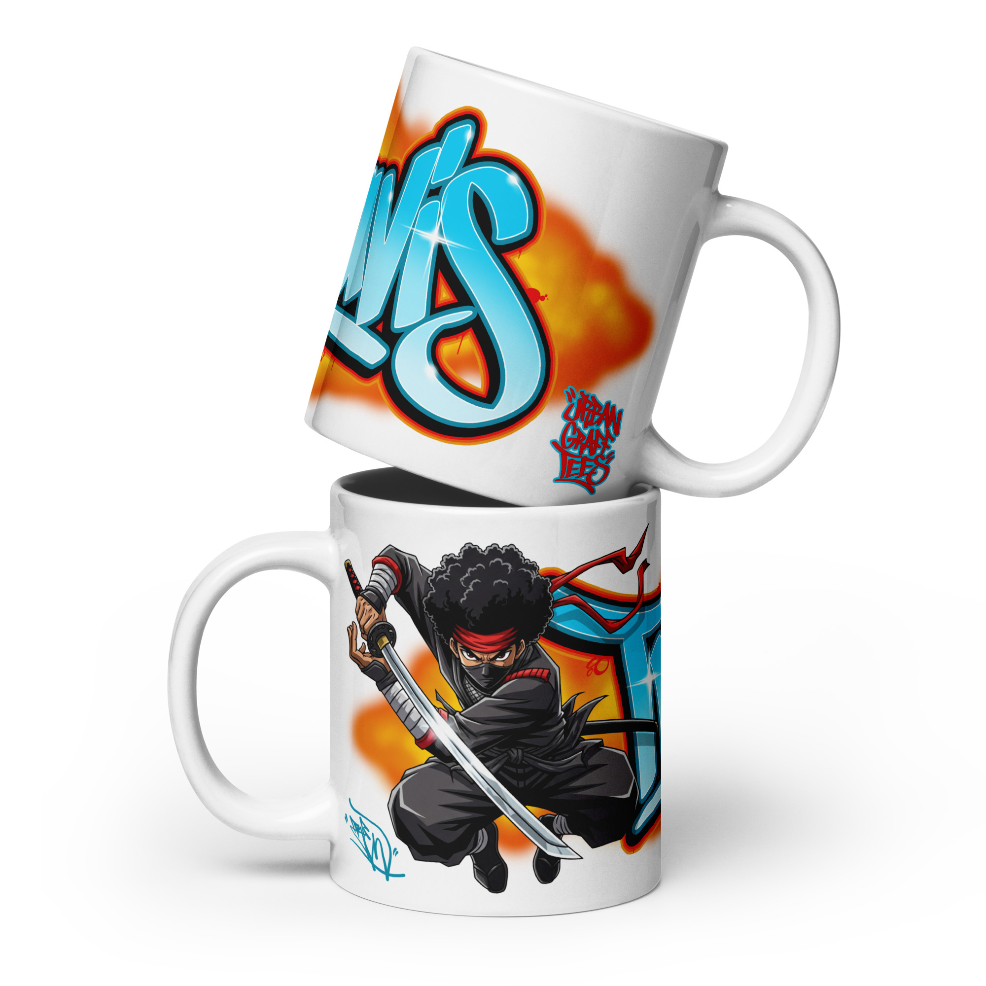 Travis White Glossy Mug - Image 3