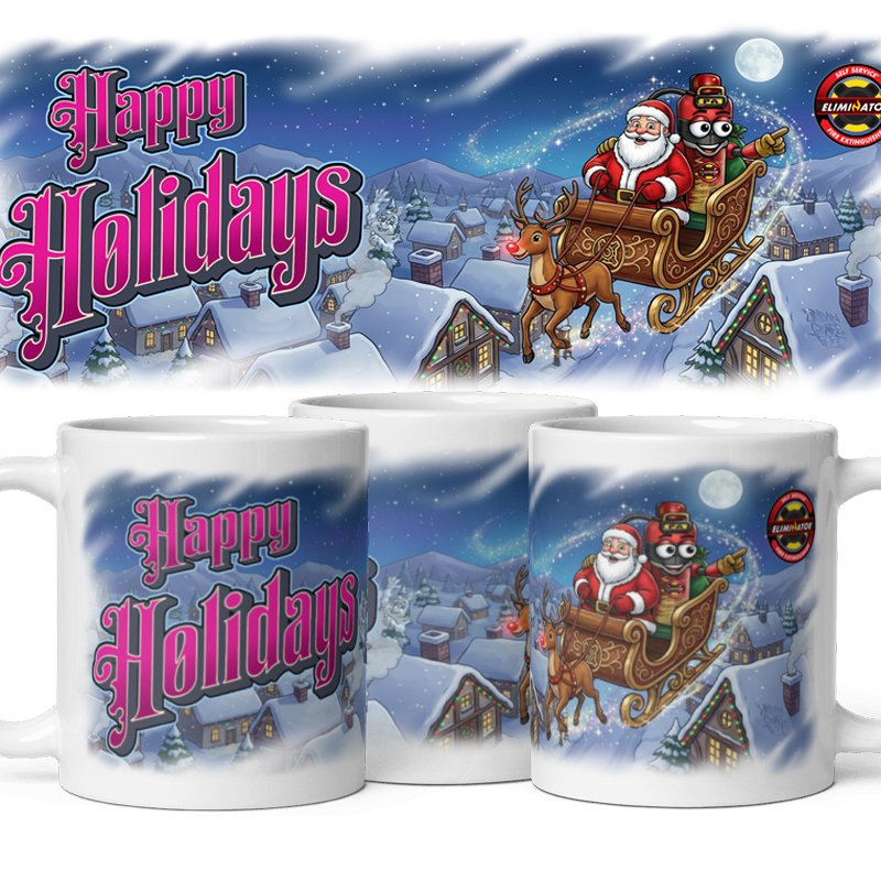 Happy Holidays White Glossy Mug