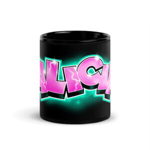 Alicia Black Glossy Mug