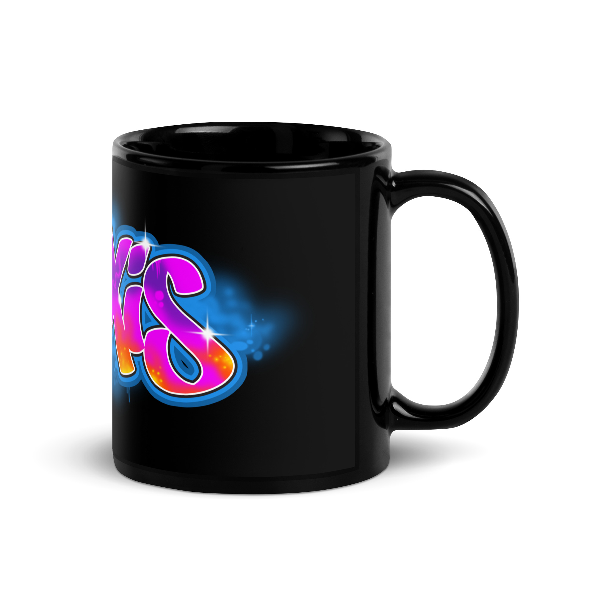 Alexis Black Glossy Mug - Image 3