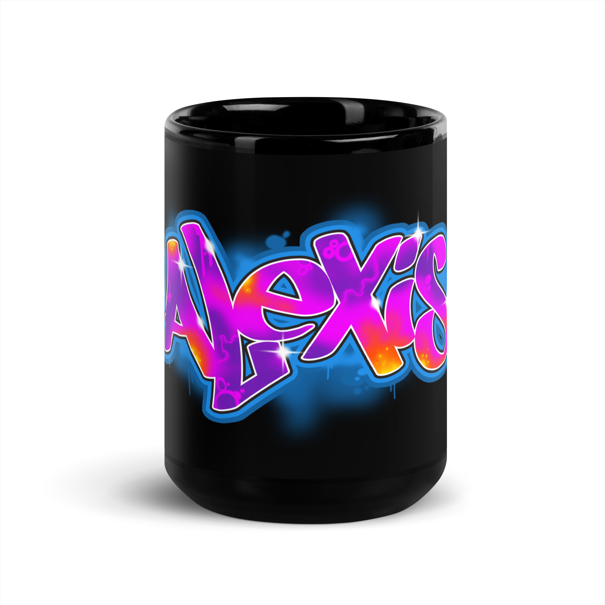 Alexis Black Glossy Mug - Image 6