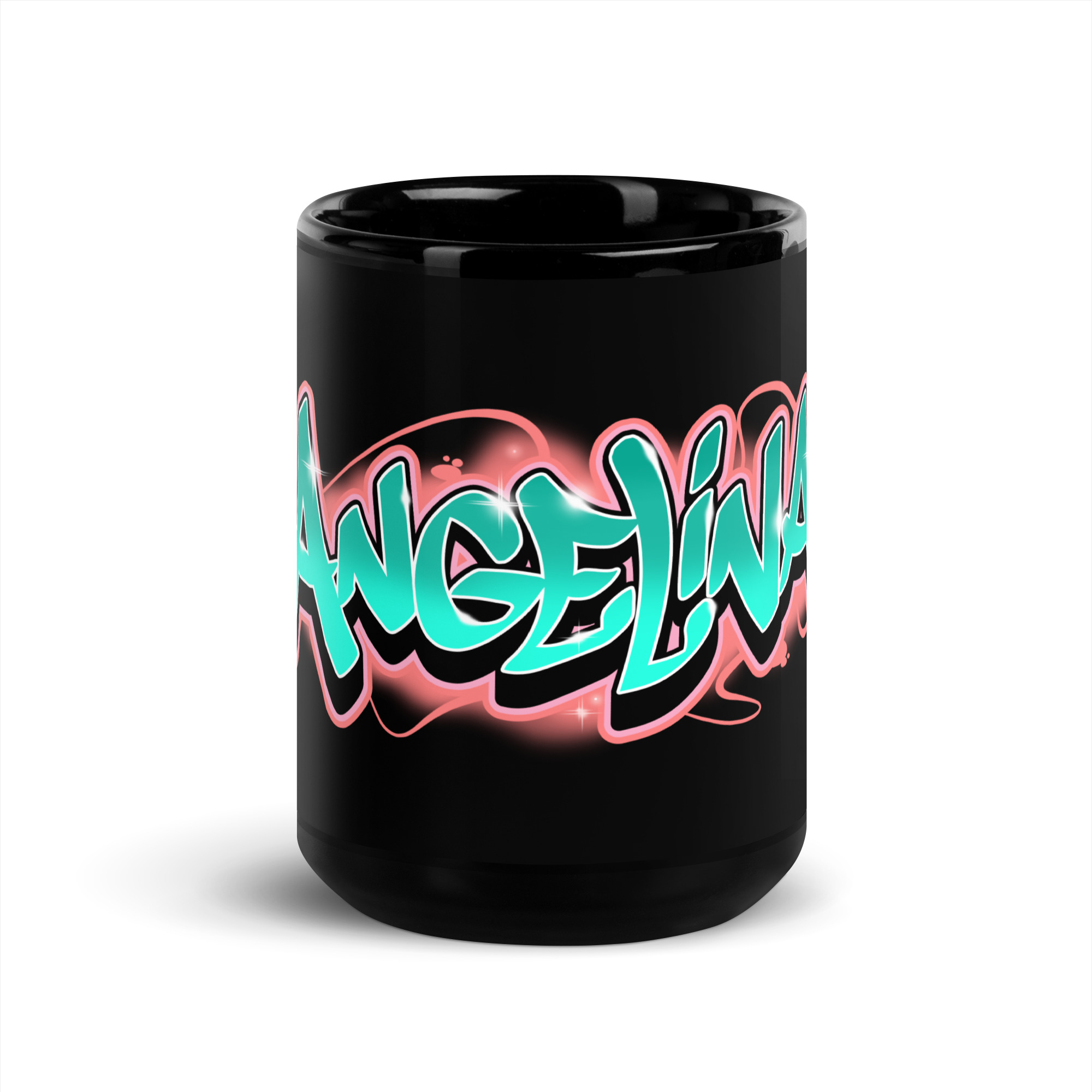 Angelina Black Glossy Mug - Image 6