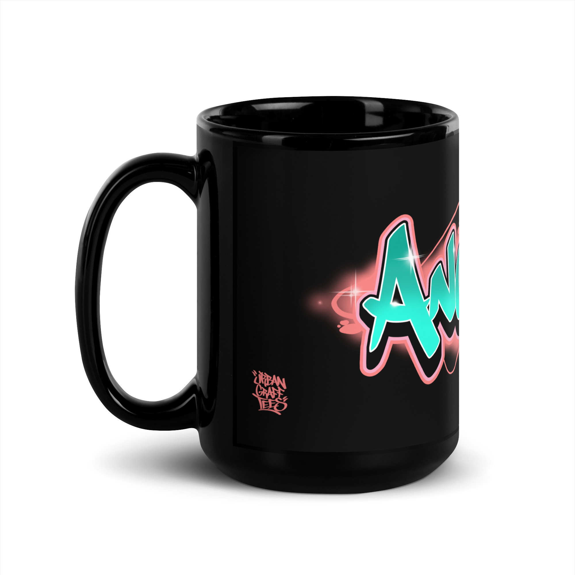 Angelina Black Glossy Mug