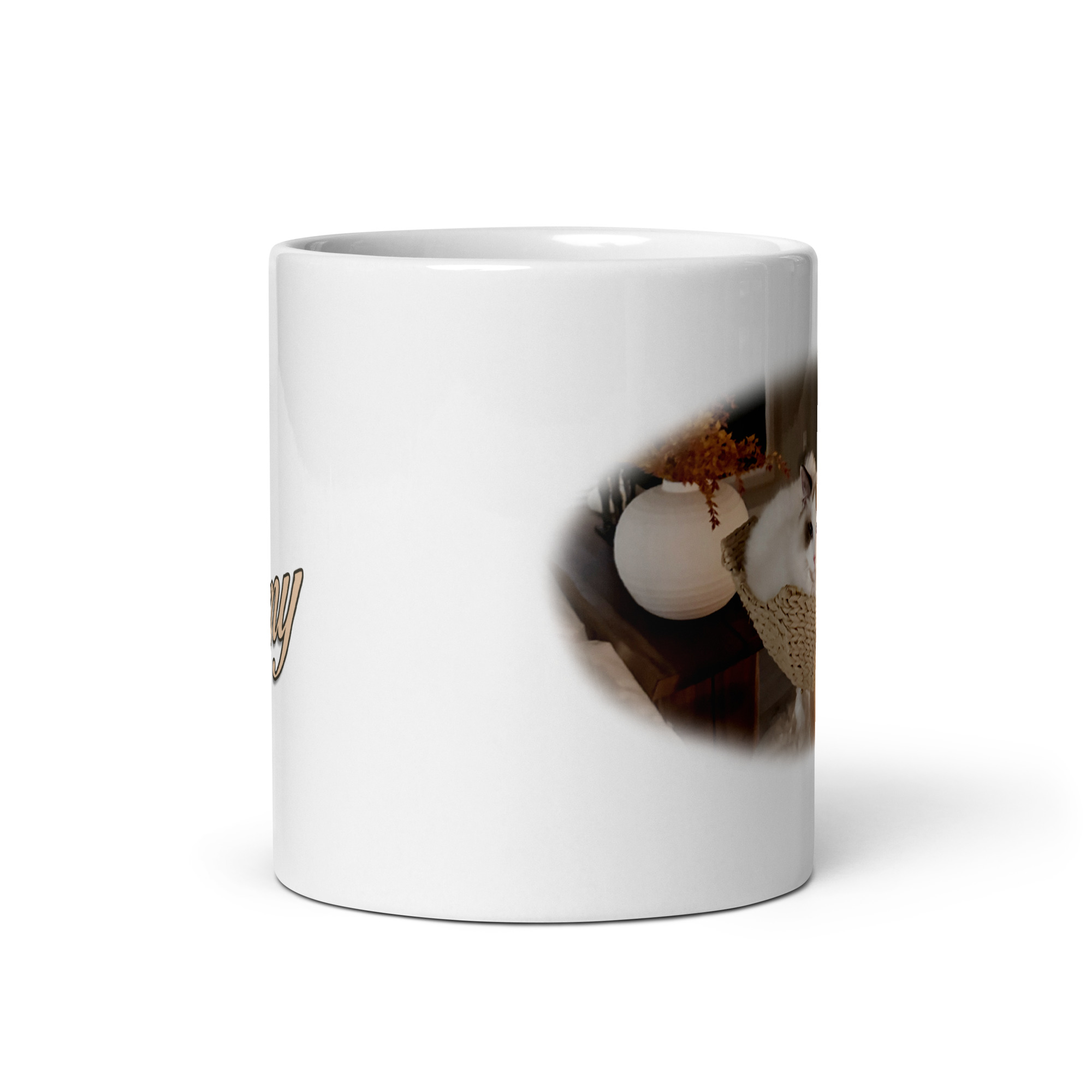 Big Cat White Glossy Mug - Image 4