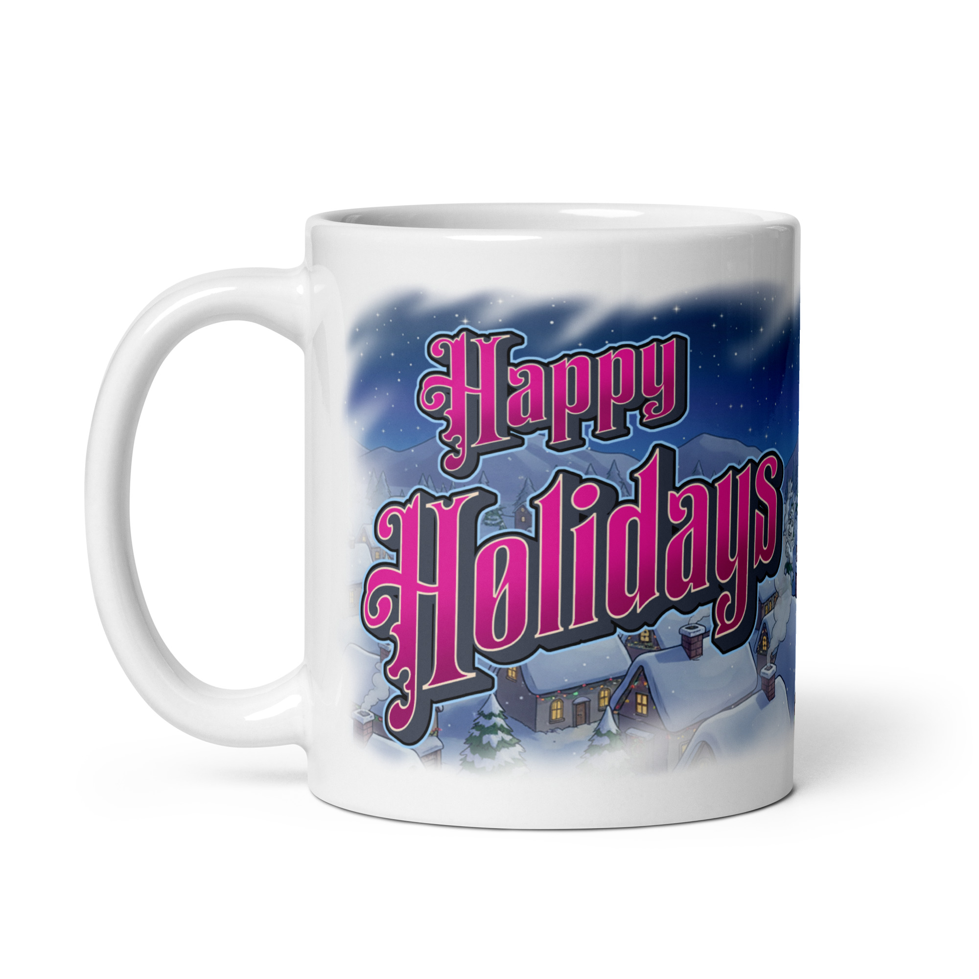 Happy Holidays White Glossy Mug - Image 2
