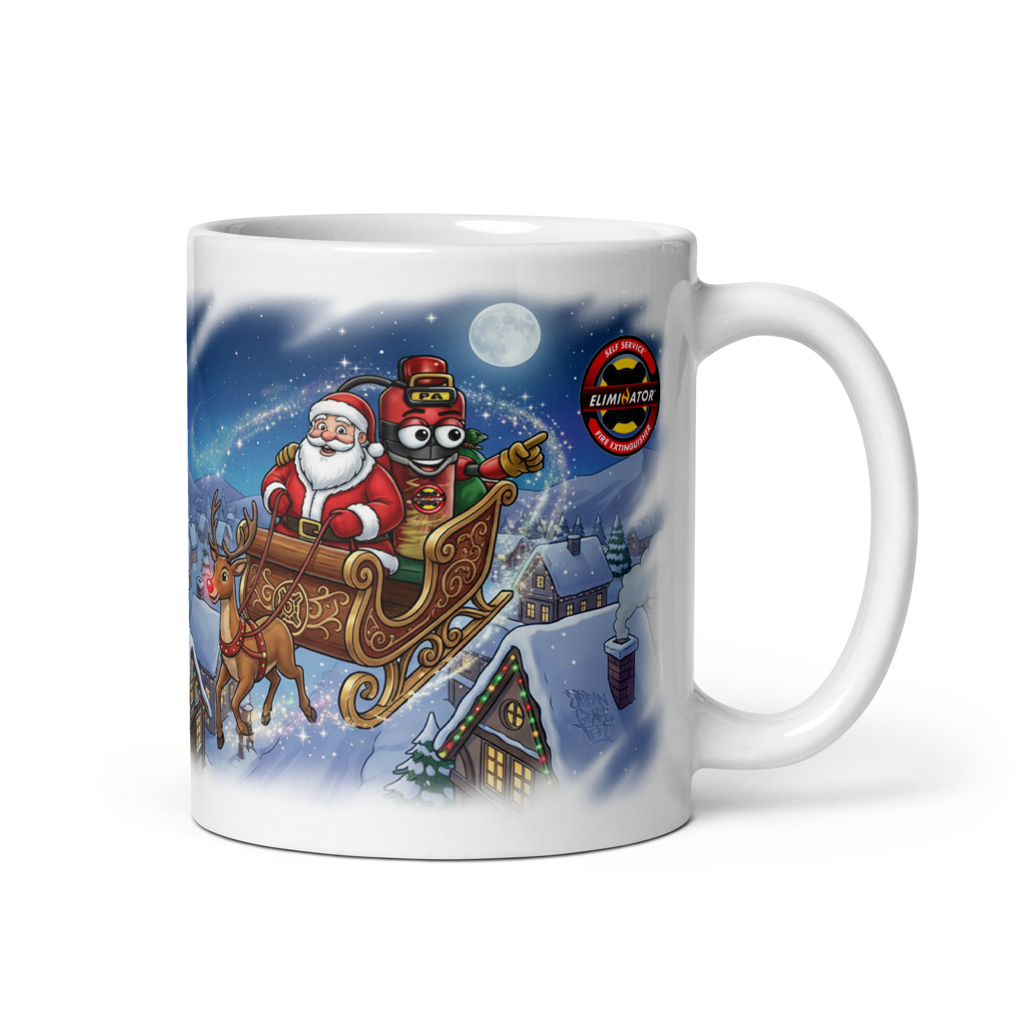 Happy Holidays White Glossy Mug - Image 4