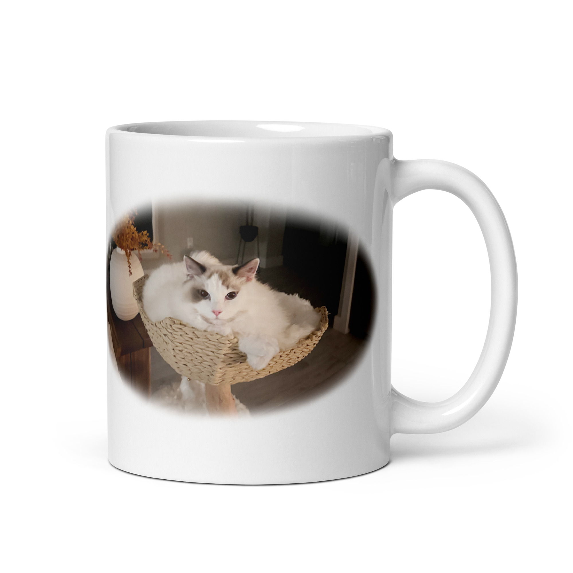 Big Cat White Glossy Mug - Image 2