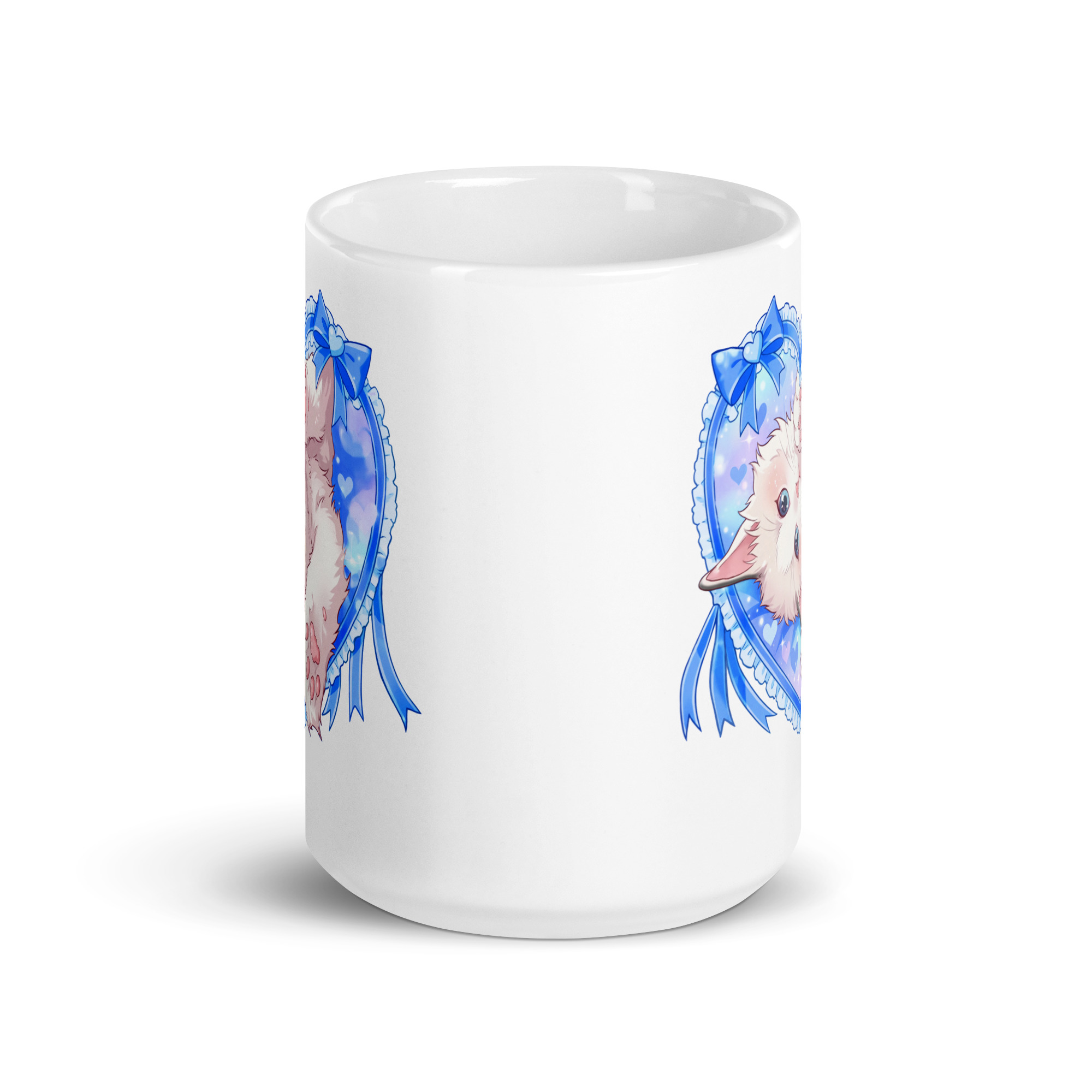 Blue Kitty White Glossy Mug - Image 7