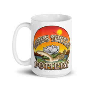 Lotus Turtle Pottery White Glossy Mug