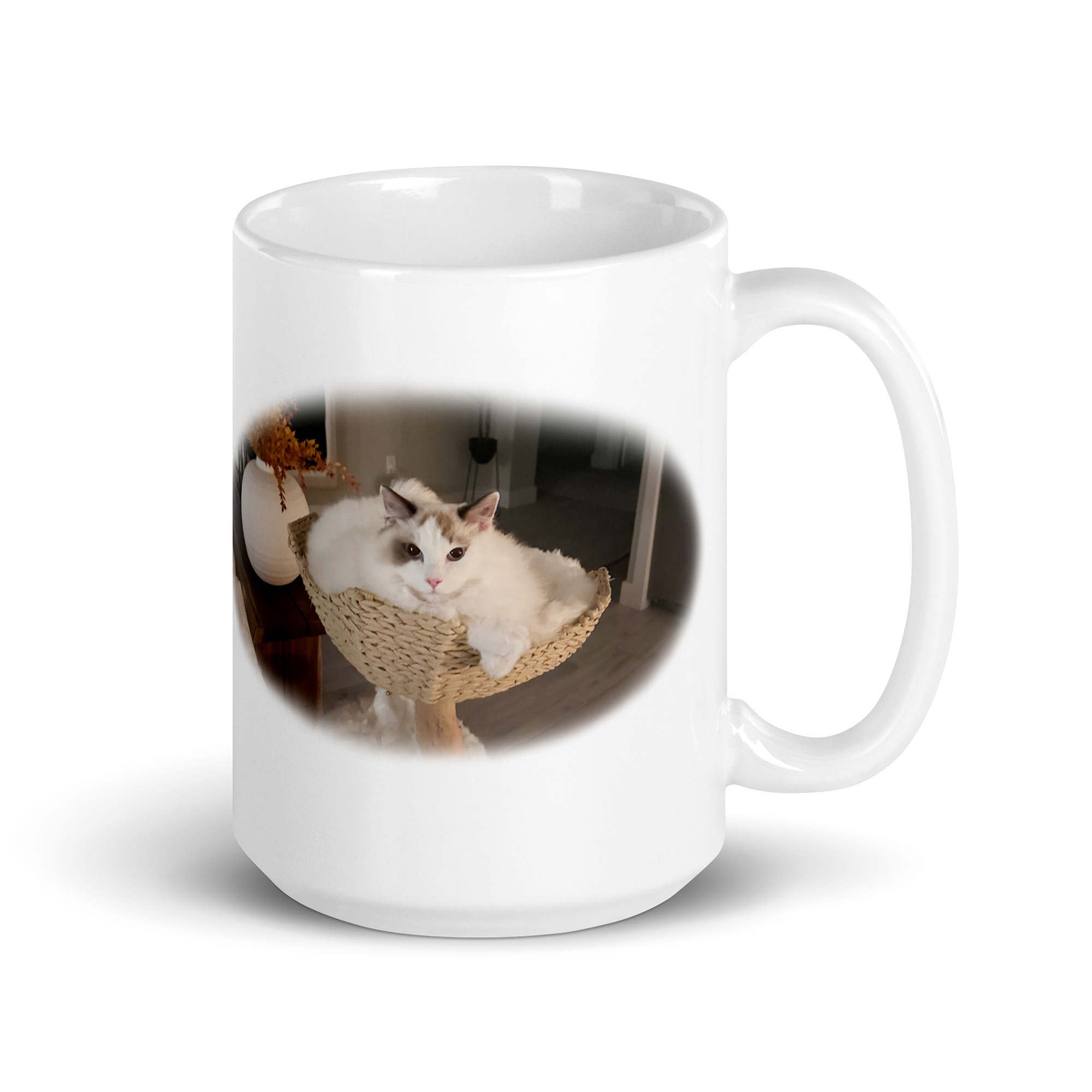 Big Cat White Glossy Mug - Image 5
