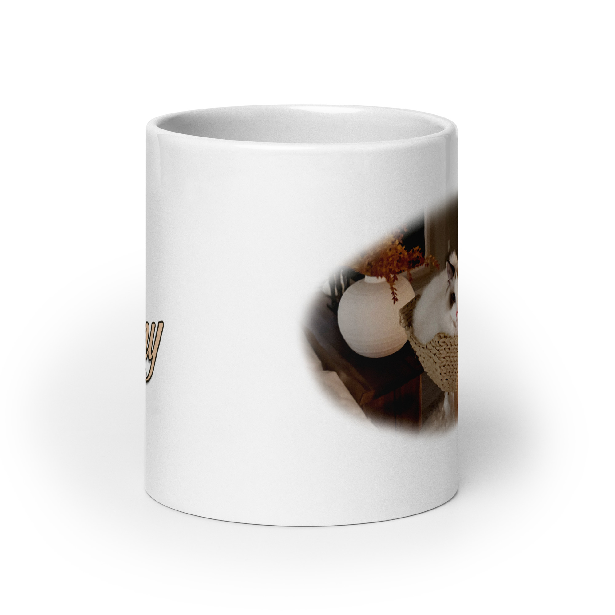 Big Cat White Glossy Mug - Image 9