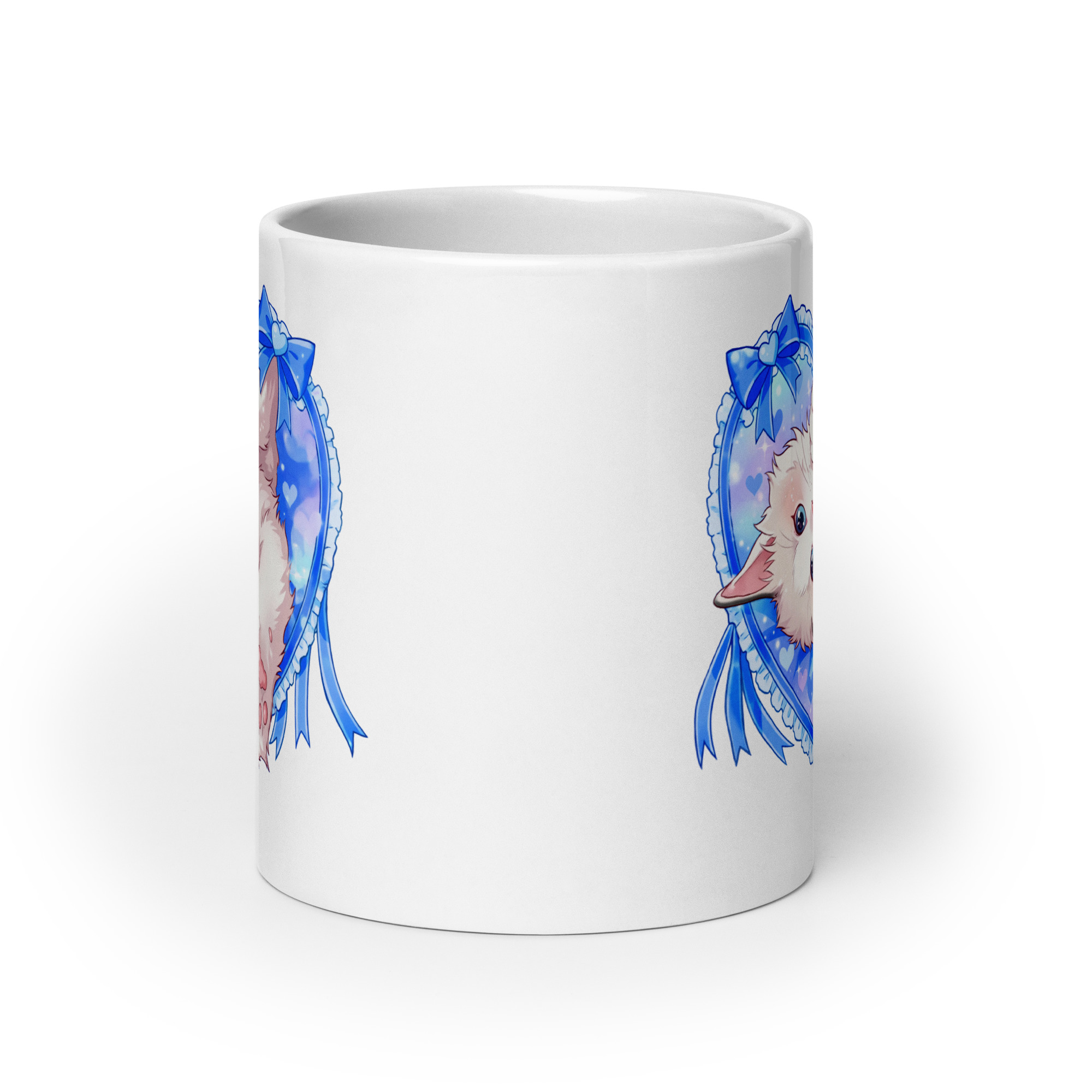 Blue Kitty White Glossy Mug - Image 9