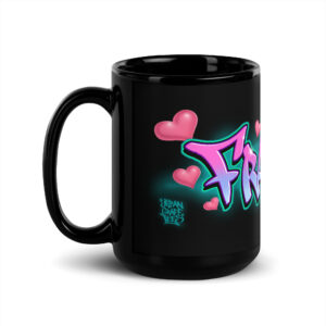 Frances Black Glossy Mug