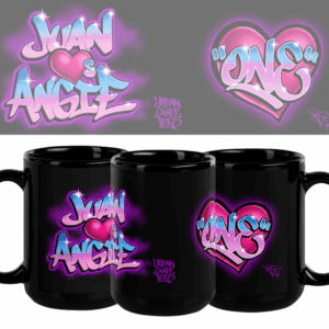 Juan Angie Black Glossy Mug