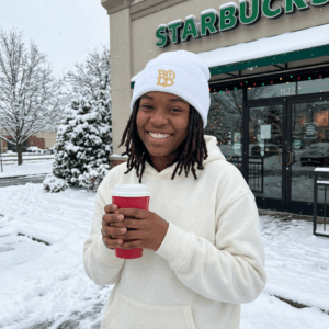 Bold White Cuffed Beanie